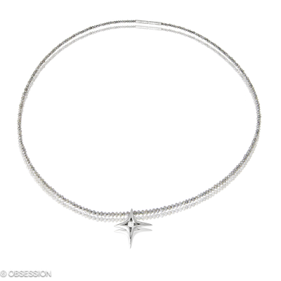 Diamantcollier Milchstrasse in Weissgold mit 1 Brillant FG, vs1-vs2