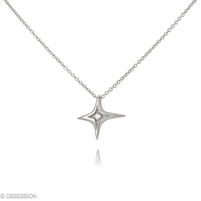 Anhänger mit Kette Milchstrasse in Weissgold mit 1 Brillant FG, vs1-vs2