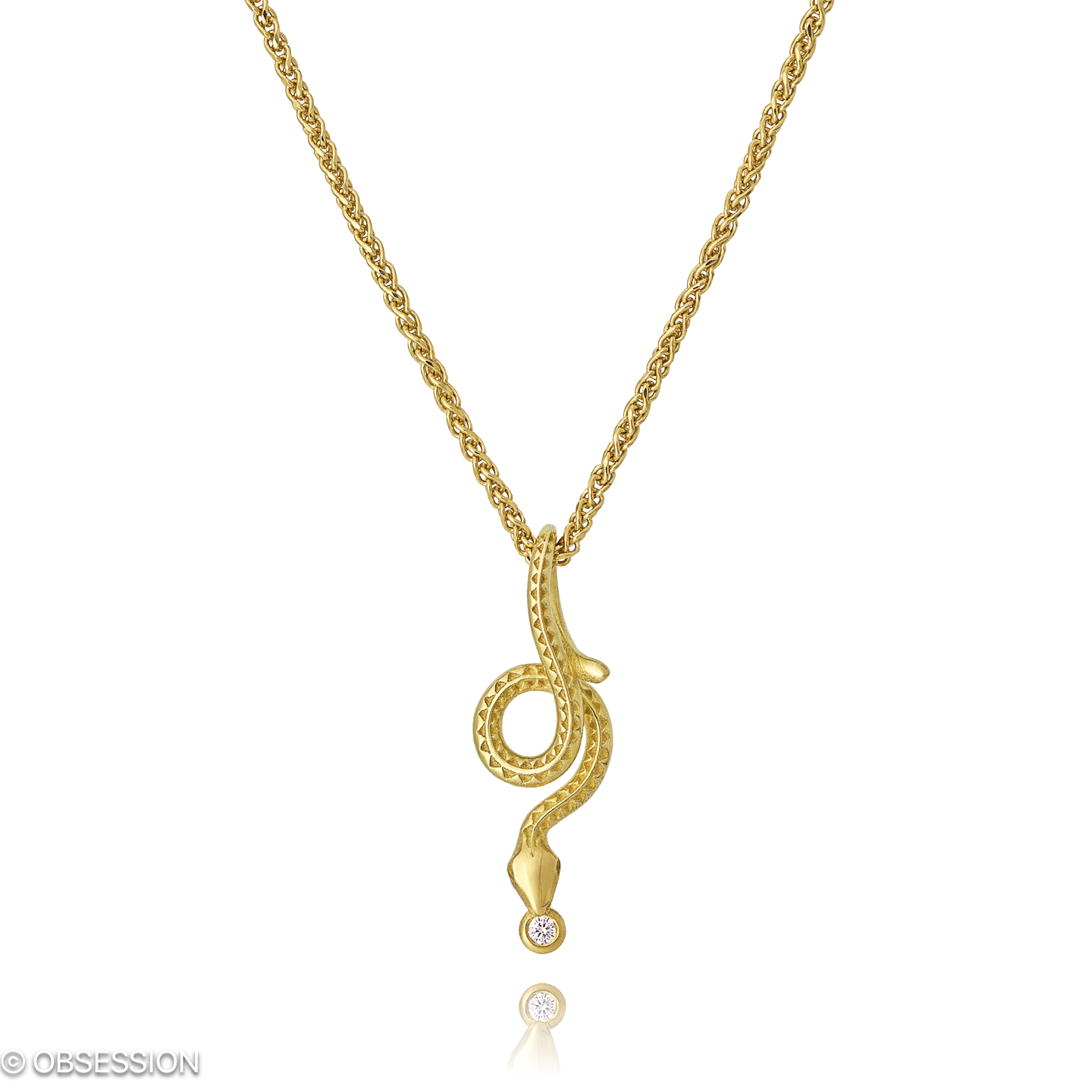 Ottergold Anhänger mit Kette in Gelbgold, mit einer Länge von 420mm.