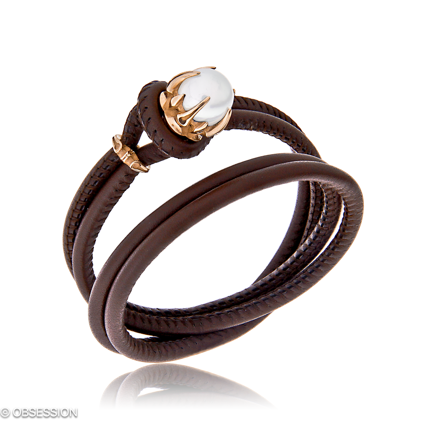 Gremlin Lederarmband in Rotgold, mit einer Breite von 4mm, geeignet für einen Armumfang von 175mm.