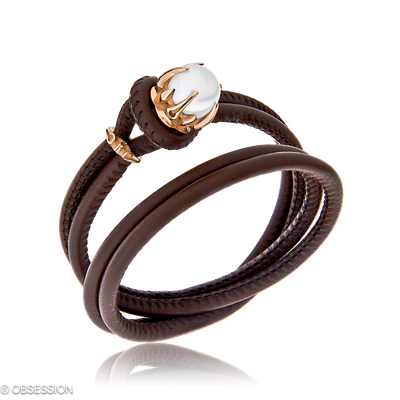 Gremlin Lederarmband in Rotgold, mit einer Breite von 4mm, geeignet für einen Armumfang von 175mm.