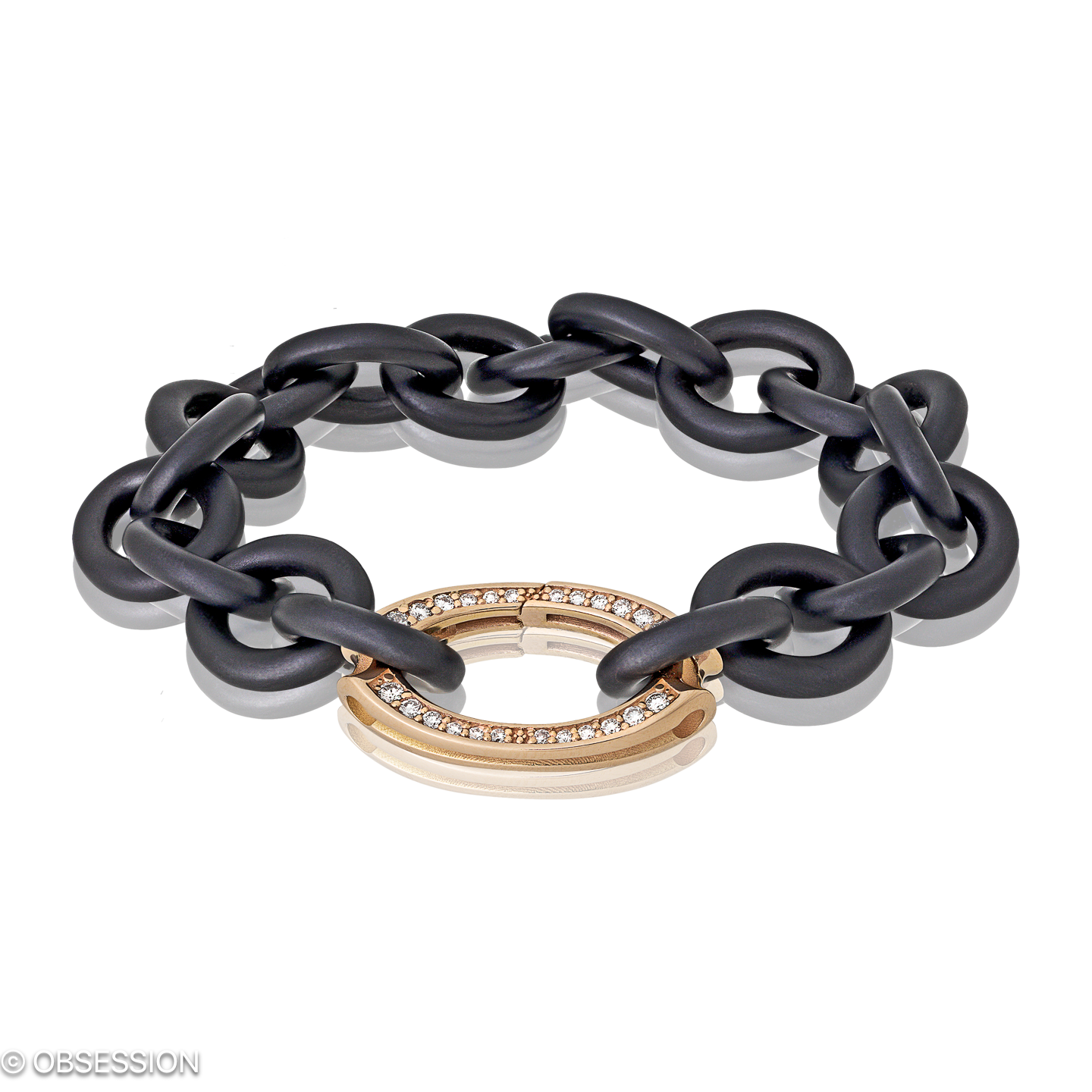 Gremlin Armkette in Rotgold, mit einer Breite von 12mm, geeignet für einen Armumfang von 155mm.