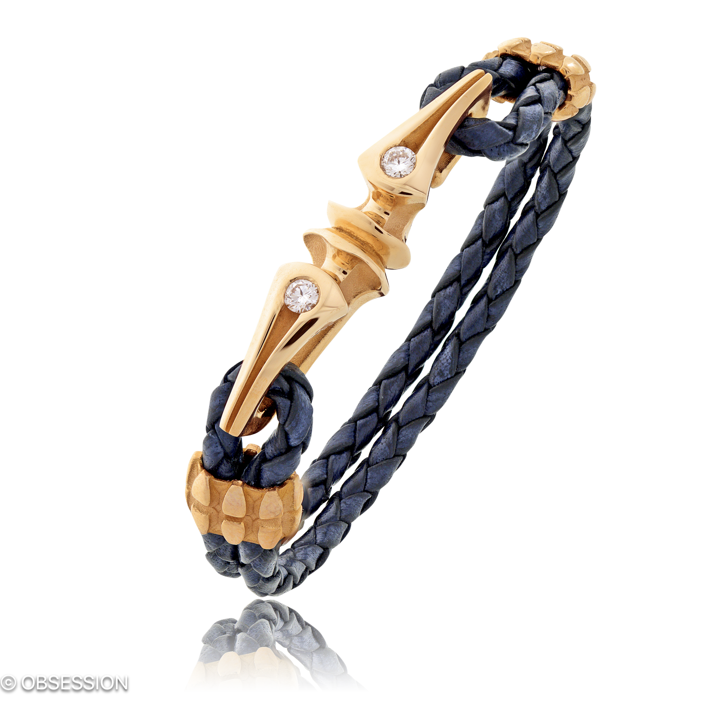 Gremlin Lederarmband in Rotgold, mit einer Breite von 3.5mm, geeignet für einen Armumfang von 160mm.