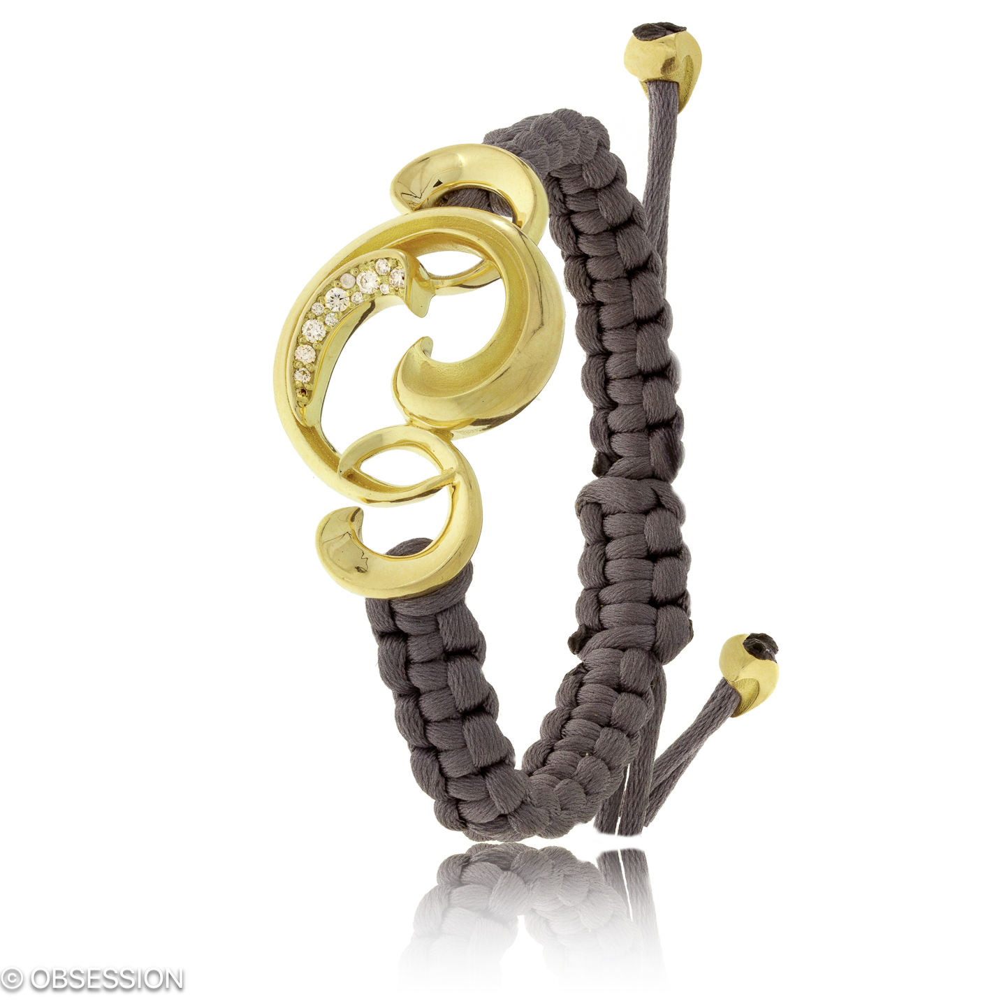 Gipsy Makramee-Armband in Gelbgold, mit einer Breite von mm, geeignet für einen Armumfang von 165mm.