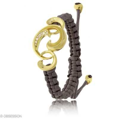 Gipsy Makramee-Armband in Gelbgold, mit einer Breite von mm, geeignet für einen Armumfang von 165mm.