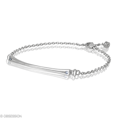 Gremlin-Baby Armkette in Weissgold, mit einer Breite von 3mm, geeignet für einen Armumfang von 175m…