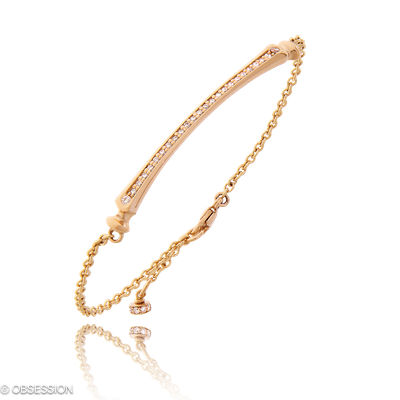 Gremlin-Baby Armkette in Rotgold, mit einer Breite von 3mm, geeignet für einen Armumfang von 175mm.