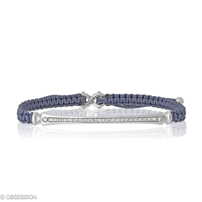 Gremlin-Baby Makramee-Armband in Weissgold, mit einer Breite von mm, geeignet für einen Armumfang v…