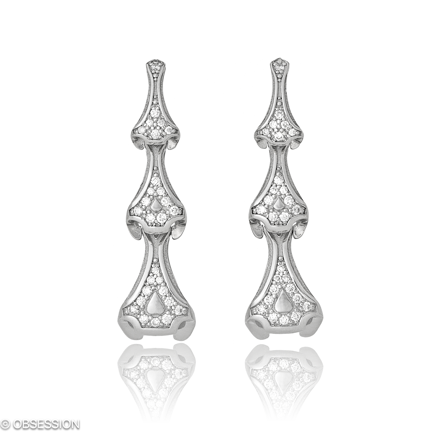 Ohrhänger, Eternity mit Diamanten