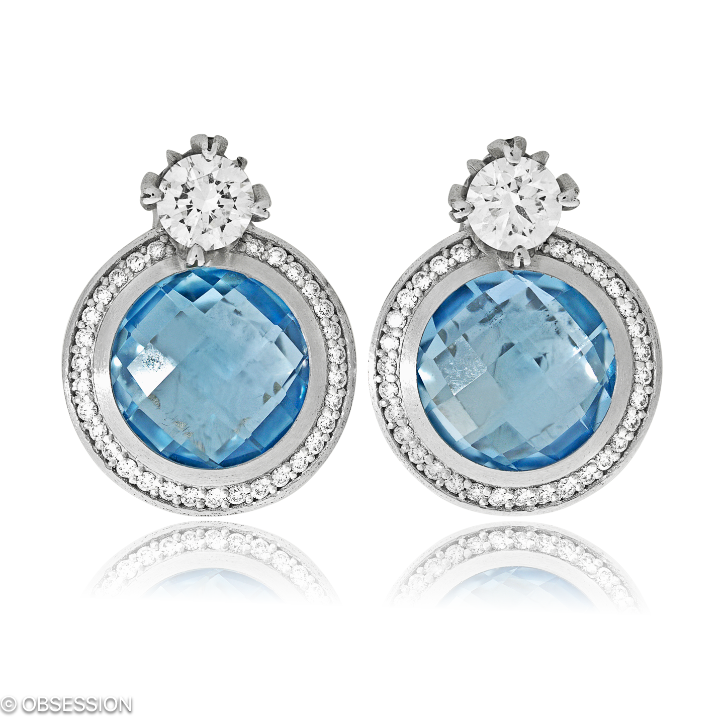 Fatima Ohrstecker mit Einhänger in Weissgold