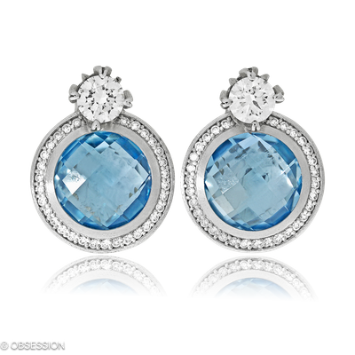 Fatima Ohrstecker mit Einhänger in Weissgold