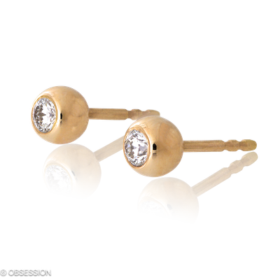 Ohrstecker mit Einhänger Fatima in Rotgold mit 2 Brillant FG, vs1-vs2