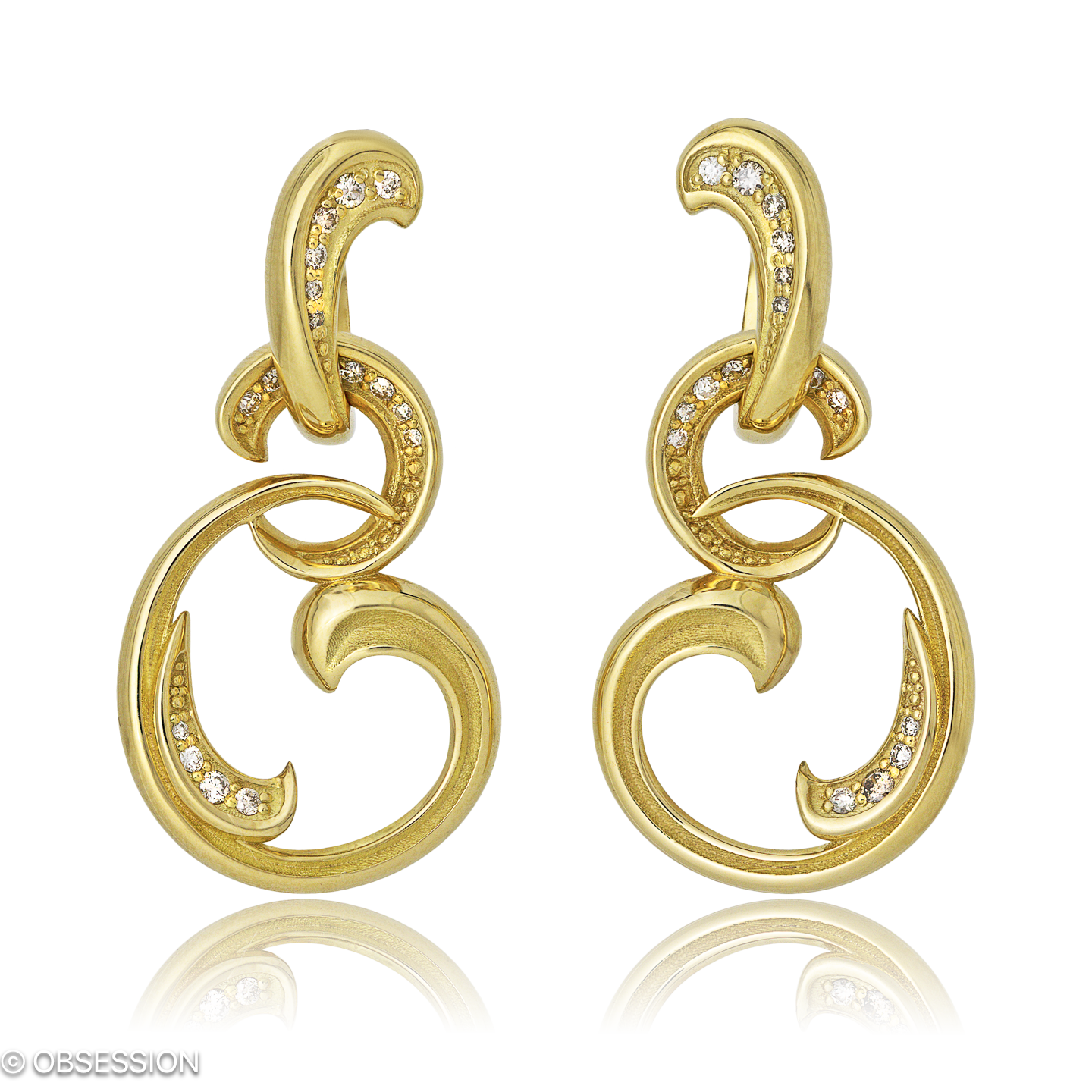 Gipsy Kreole mit Einhänger in Gelbgold