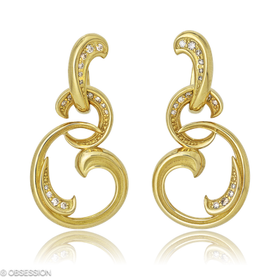 Gipsy Kreole mit Einhänger in Gelbgold