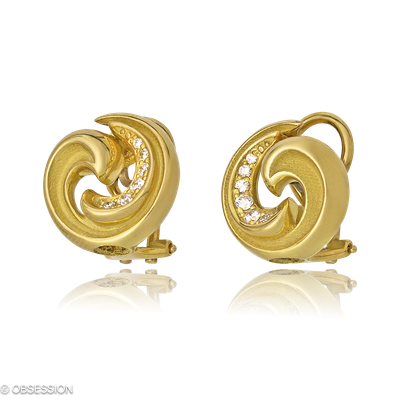 Ohrclip Gipsy in Gelbgold mit 12 Brillant FG, vs1-vs2