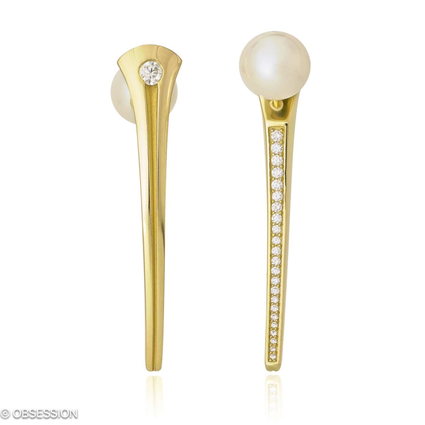 Gremlin Ohrstecker in Gelbgold