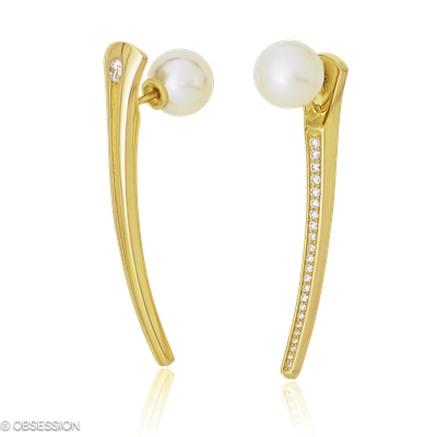 Ohrstecker Gremlin in Gelbgold mit 46 Brillant H si