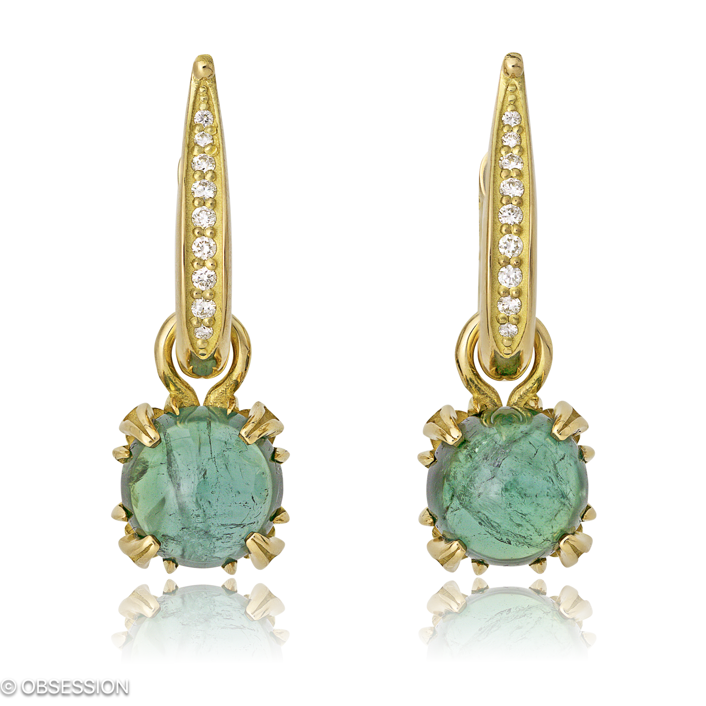 Gremlin Kreole mit Einhänger in Gelbgold