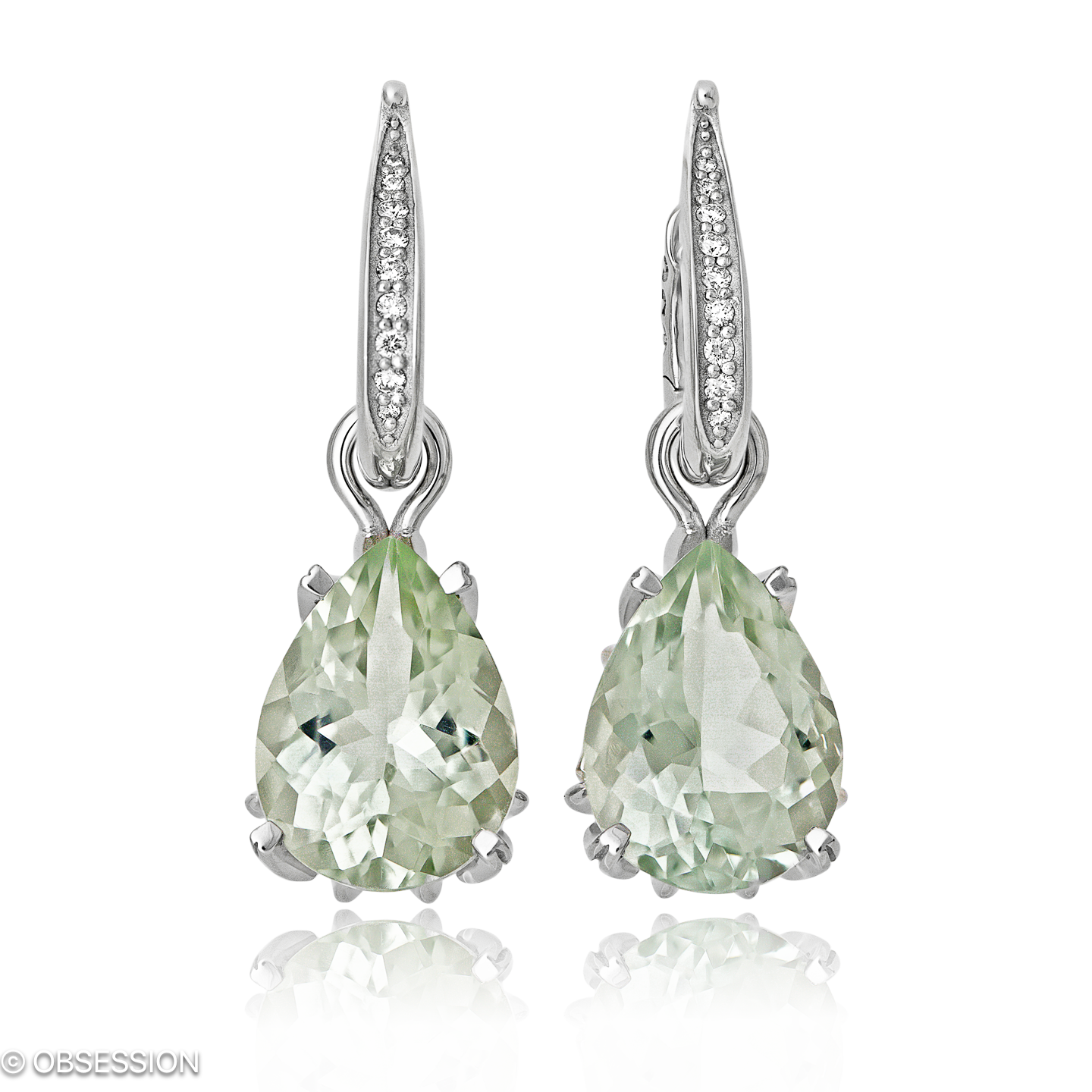 Gremlin Kreole mit Einhänger in Weissgold