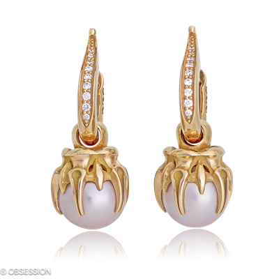 Gremlin Kreole mit Einhänger in Rotgold