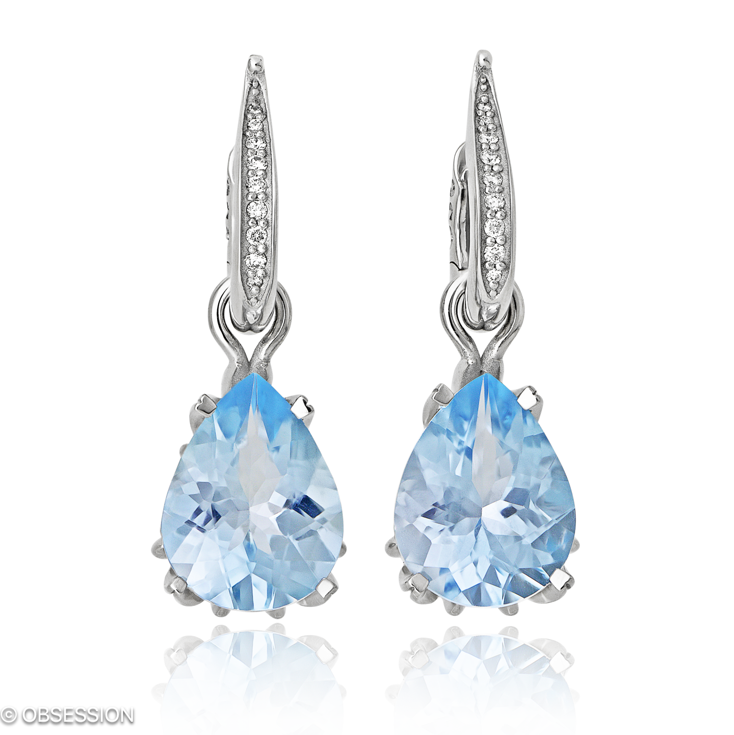 Gremlin Kreole mit Einhänger in Weissgold