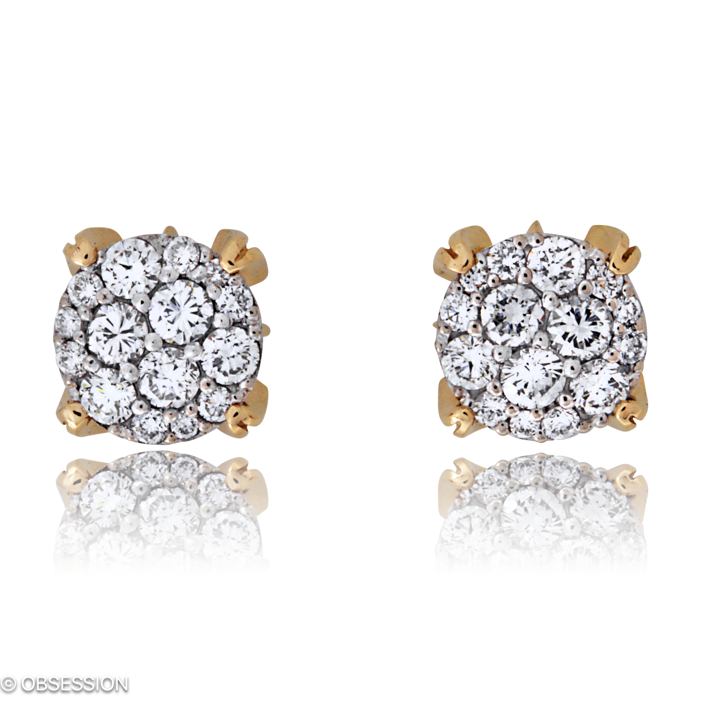 Gremlin-Baby Ohrstecker in Rotgold und Weissgold