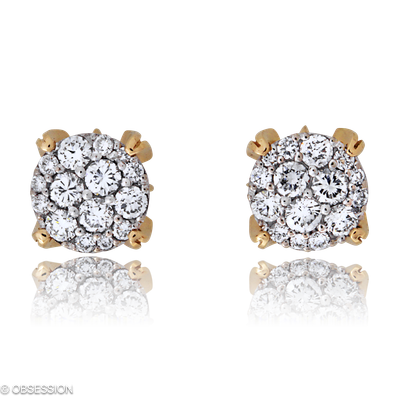 Gremlin-Baby Ohrstecker in Rotgold und Weissgold