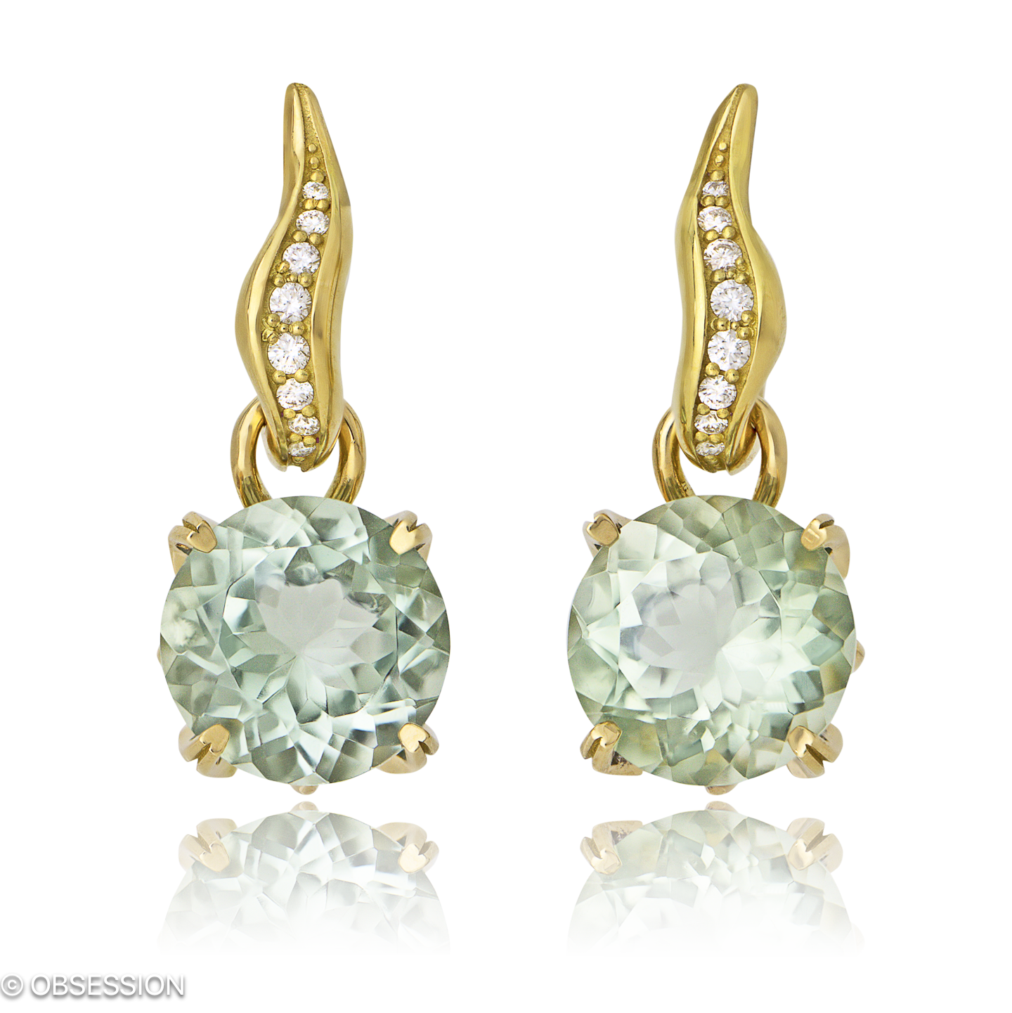 Gremlin Kreole mit Einhänger in Gelbgold