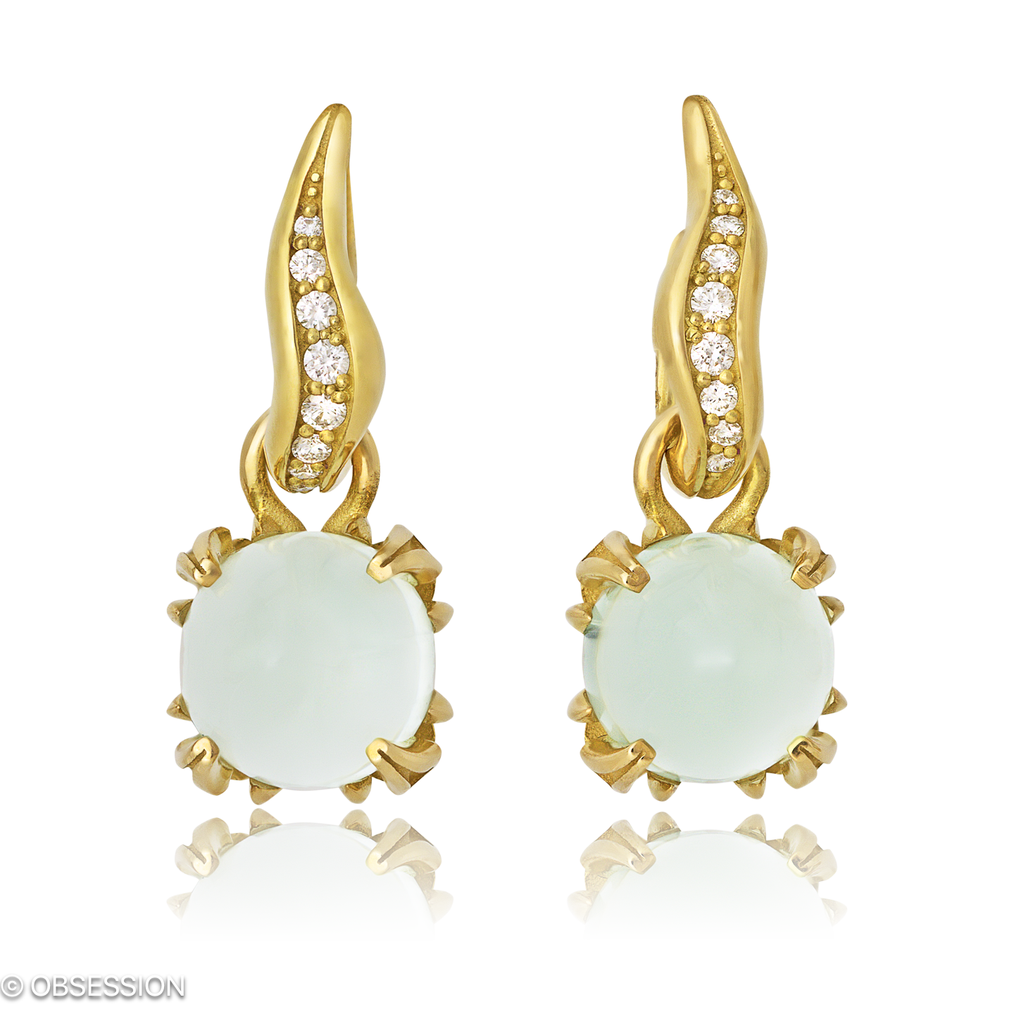 Gremlin Kreole mit Einhänger in Gelbgold