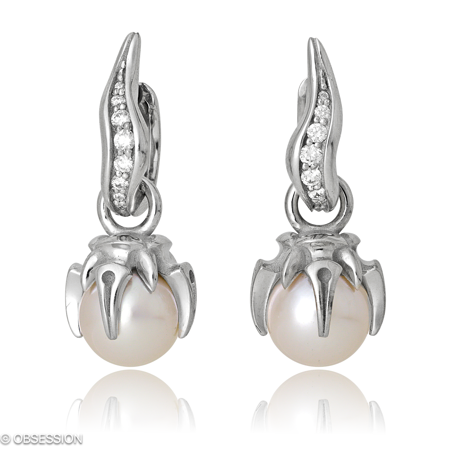 Gremlin Kreole mit Einhänger in Weissgold