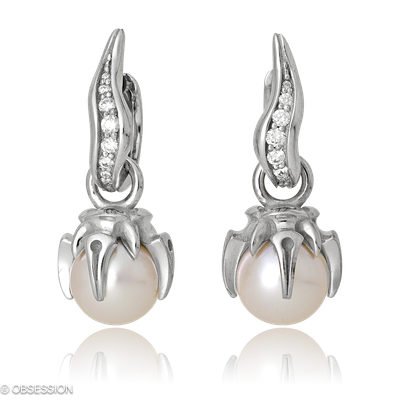 Gremlin Kreole mit Einhänger in Weissgold