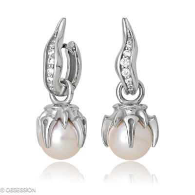 Kreole mit Einhänger Gremlin in Weissgold mit 16 Brillant FG, vs1-vs2