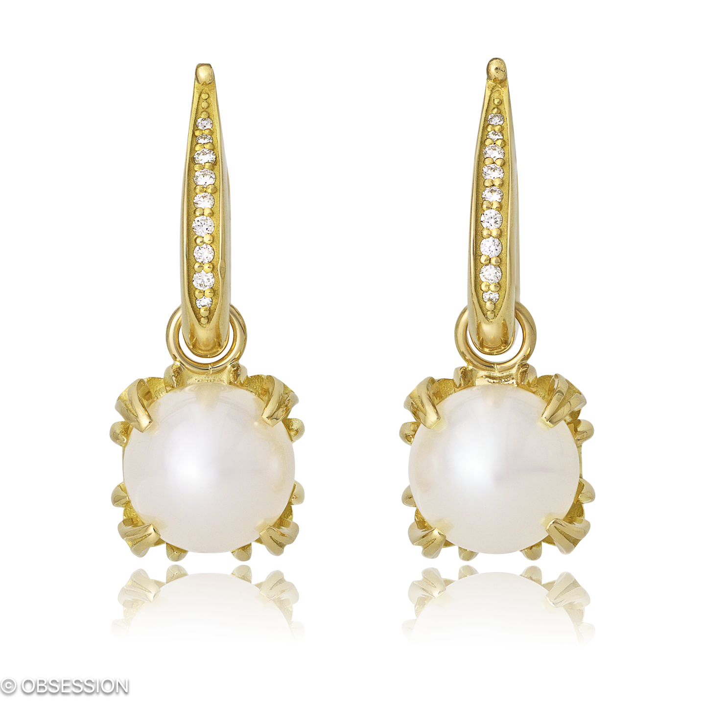 Gremlin Kreole mit Einhänger in Gelbgold