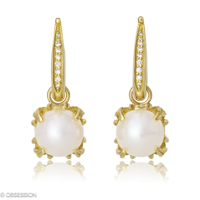 Gremlin Kreole mit Einhänger in Gelbgold