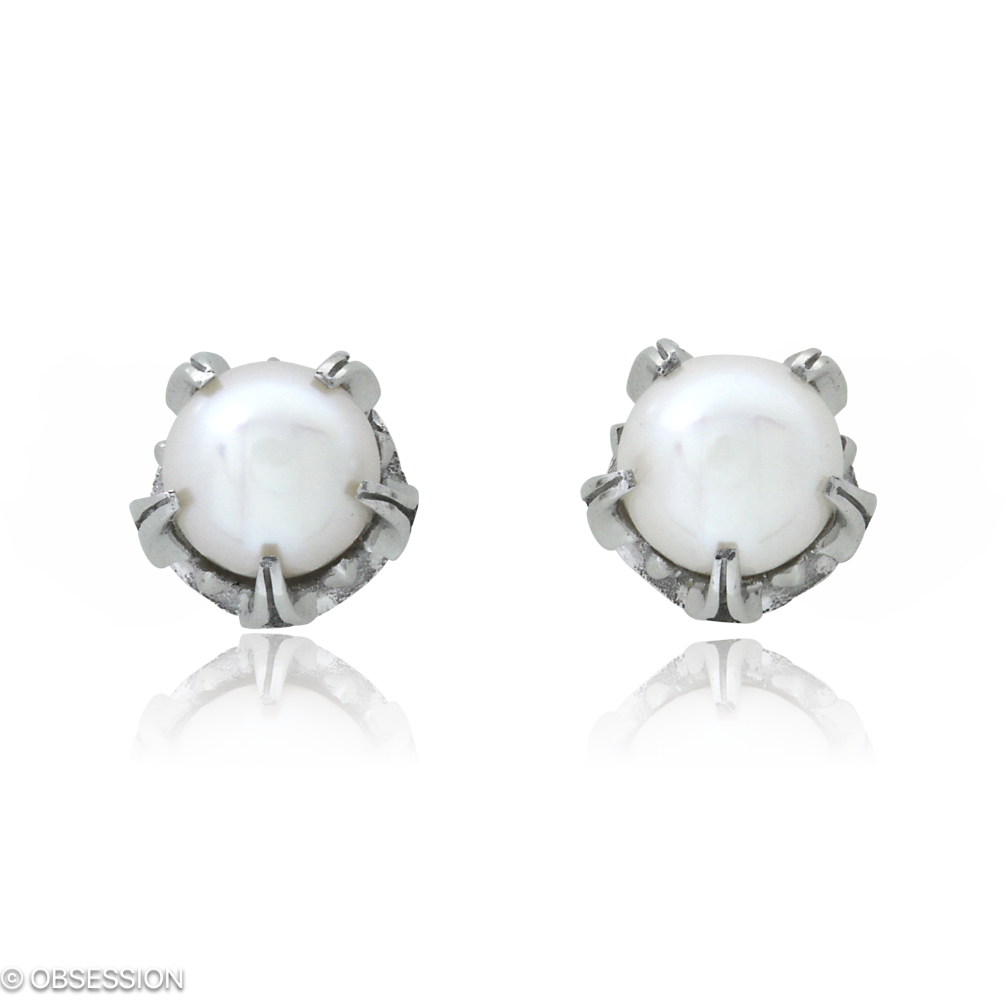 Gremlin-Baby Ohrstecker in Weissgold