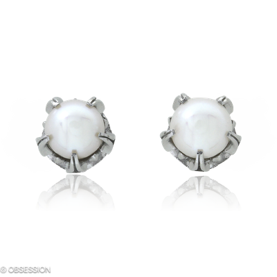 Gremlin-Baby Ohrstecker in Weissgold