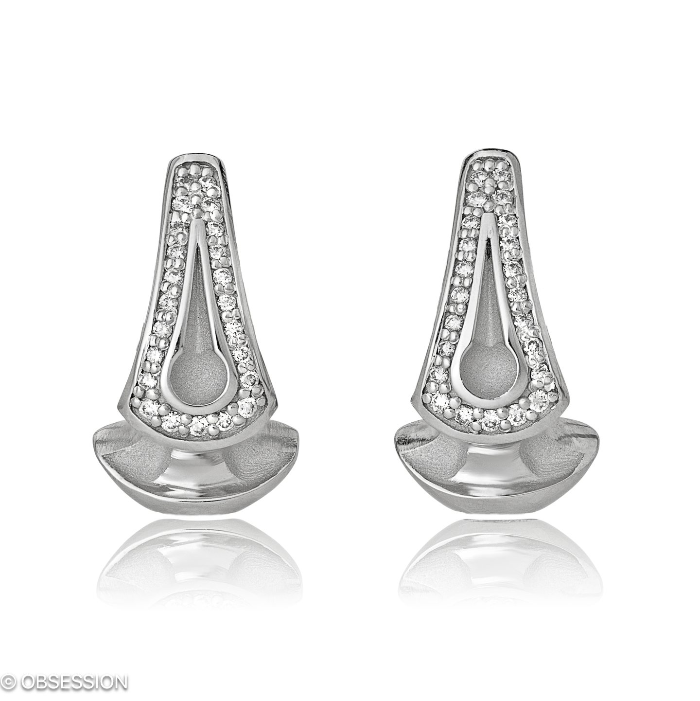 Gremlin Ohrclip in Weissgold