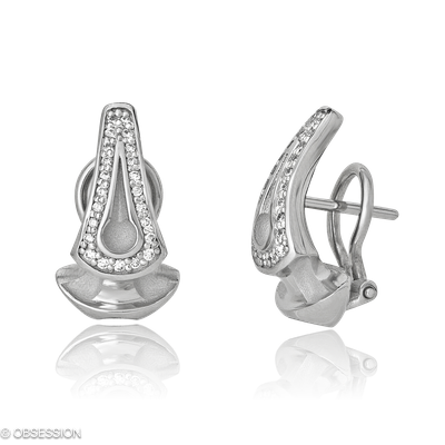 Ohrclip Gremlin in Weissgold mit 46 Brillant FG, vs1-vs2