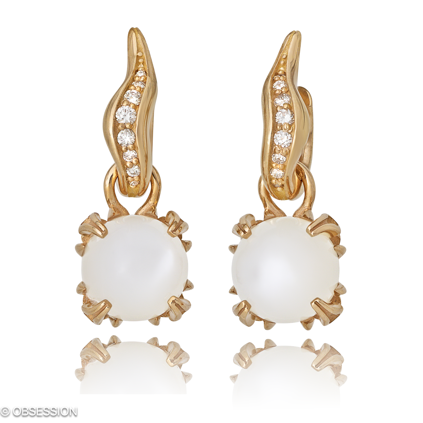 Gremlin Kreole mit Einhänger in Rotgold