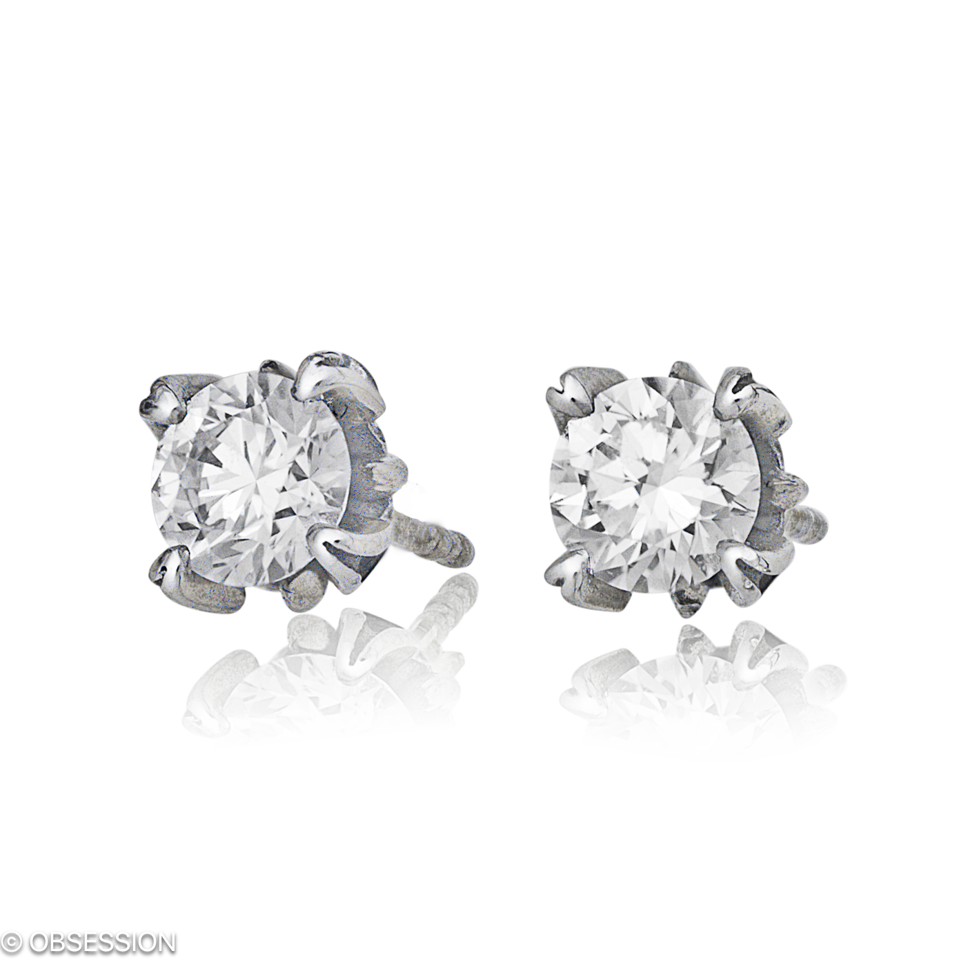 Gremlin-Baby Ohrstecker in Weissgold