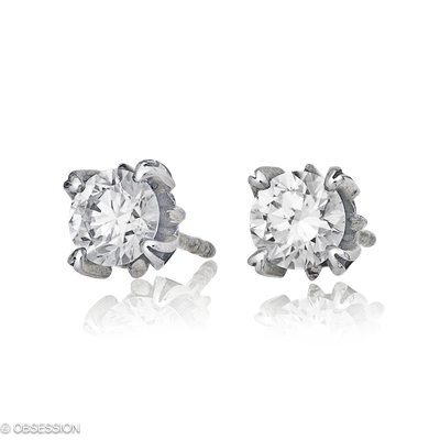 Gremlin-Baby Ohrstecker in Weissgold