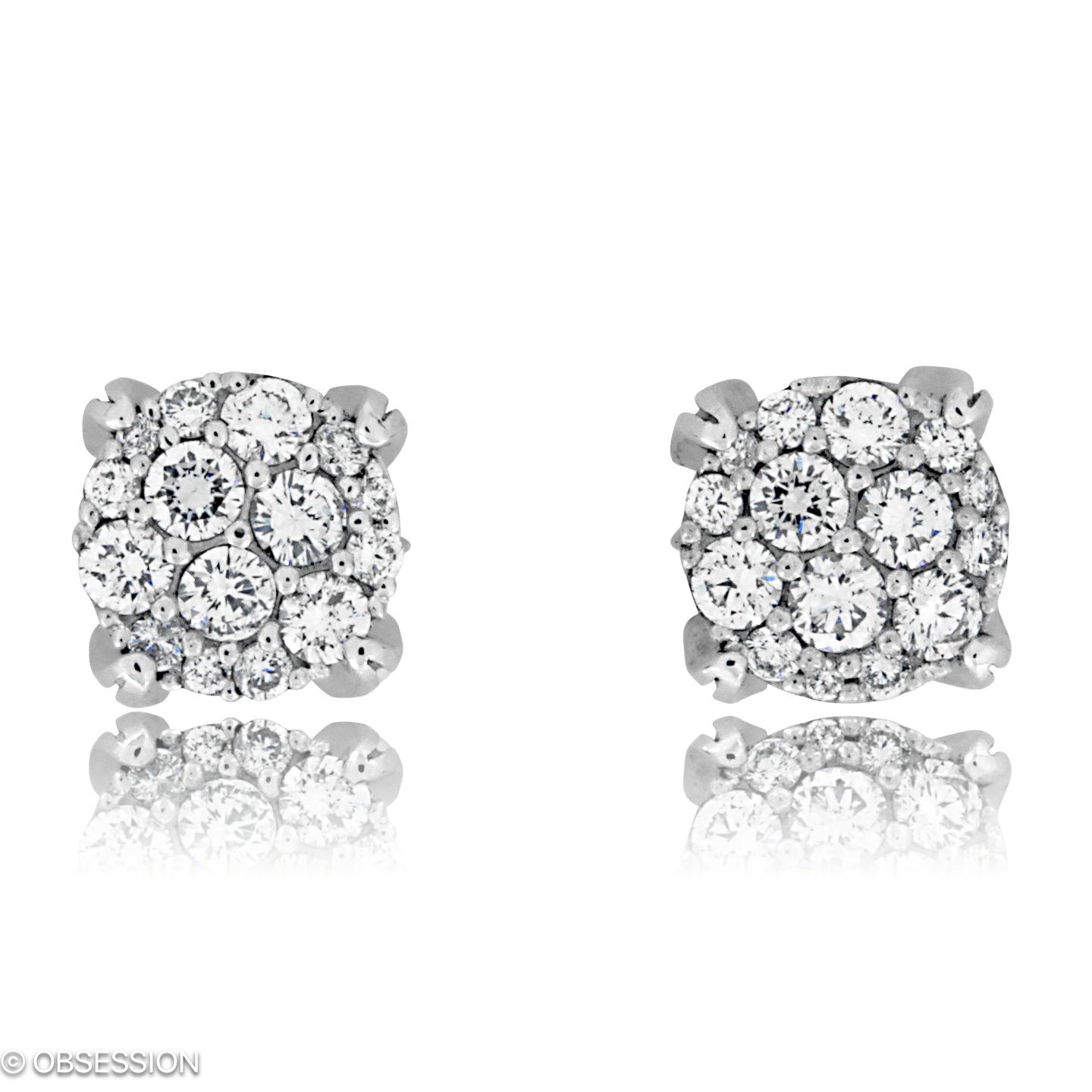 Gremlin-Baby Ohrstecker in Weissgold