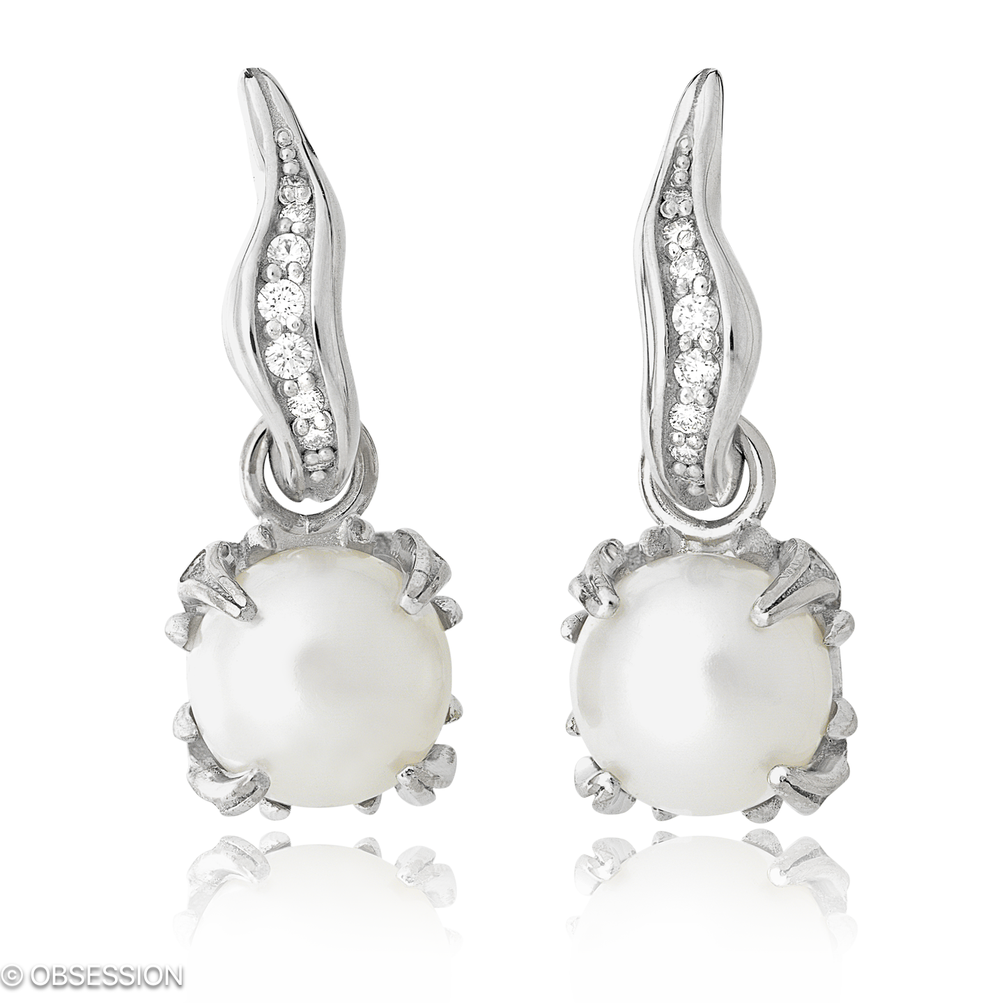 Gremlin Kreole mit Einhänger in Weissgold