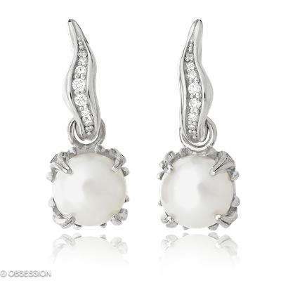 Gremlin Kreole mit Einhänger in Weissgold