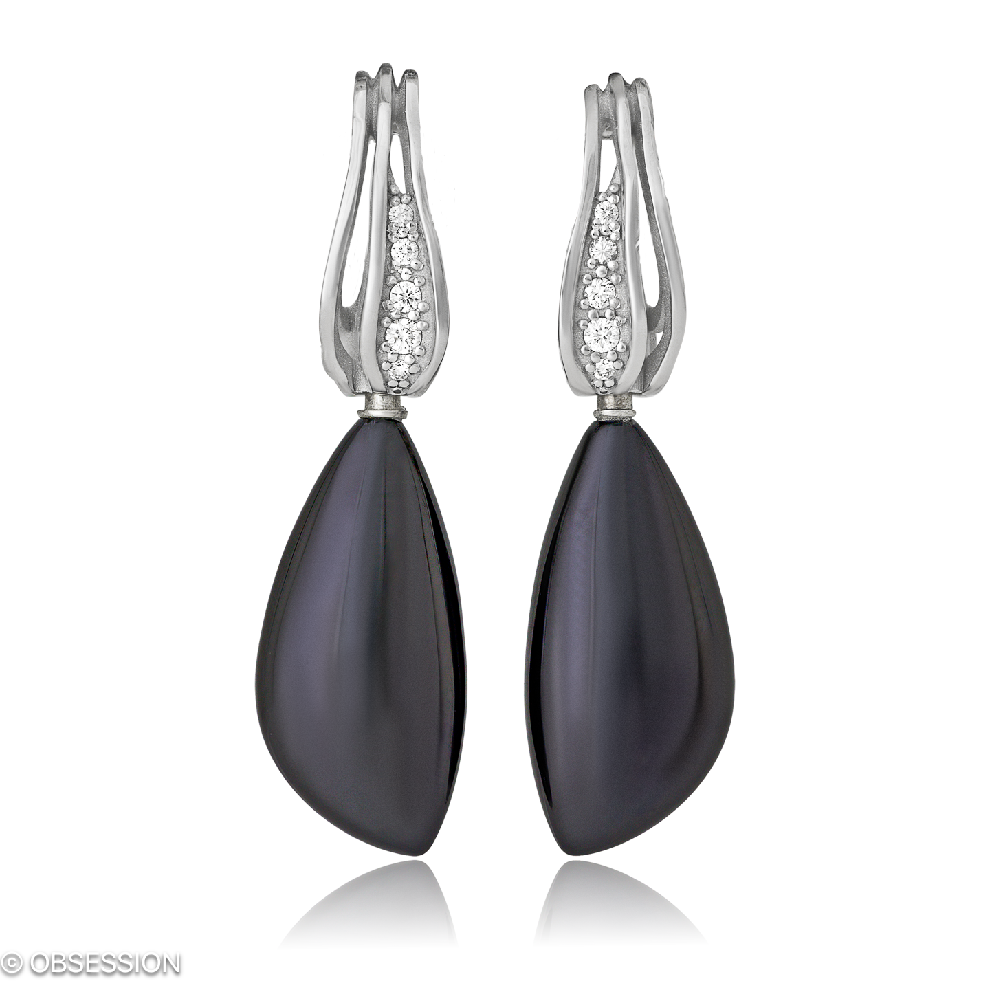 Himalaja Ohrclip in Weissgold