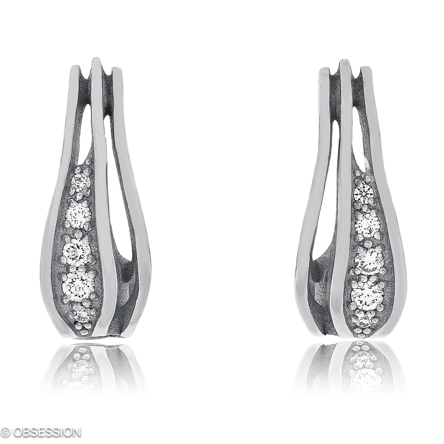 Himalaja Ohrclip in Weissgold