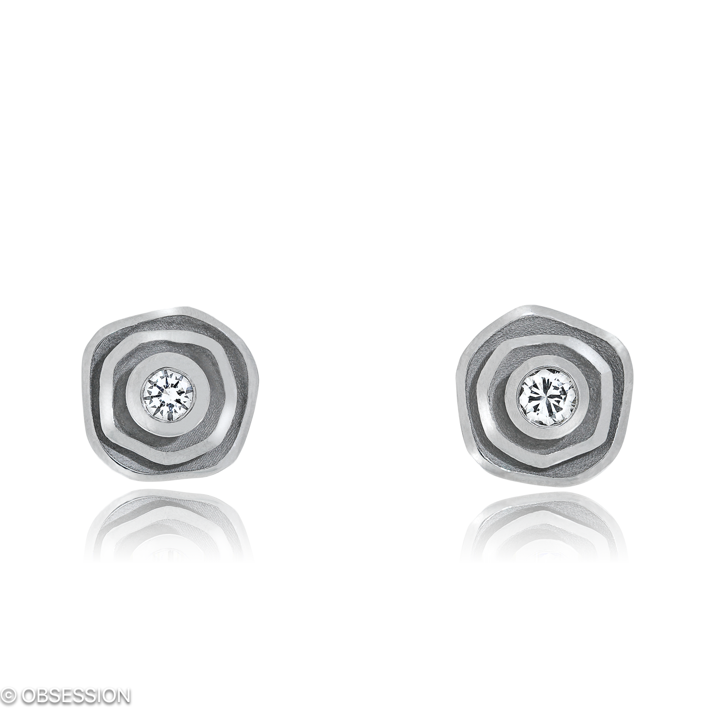 Himalaja Ohrstecker in Weissgold