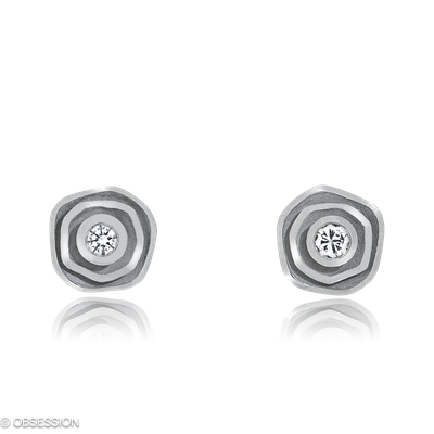 Himalaja Ohrstecker in Weissgold