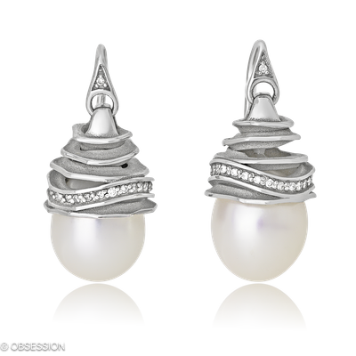 Himalaja Ohrhänger in Weissgold