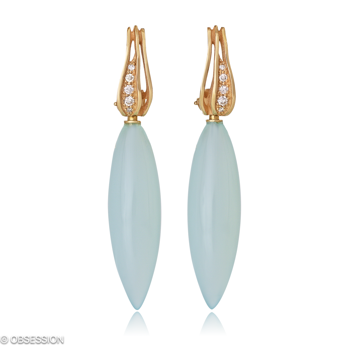 Himalaja Ohrclip mit Einhänger in Rotgold